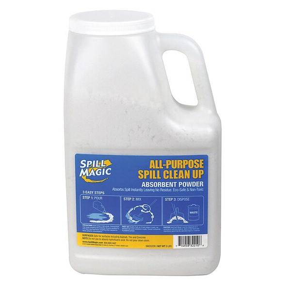 Spill Magic Loose Sorbent, 1 gal, Universal, White SM202DB