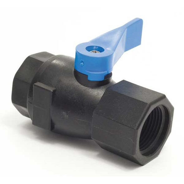 3/4" FNPT PVC Ball Valve Inline, Seat Material: Viton