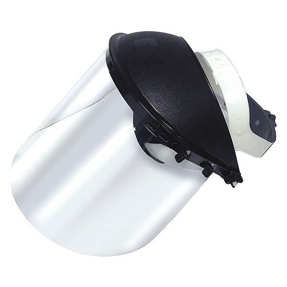 Faceshield Assembly, Clear Visor, 9 in Height, Ratchet Suspension, Uncoated Lens