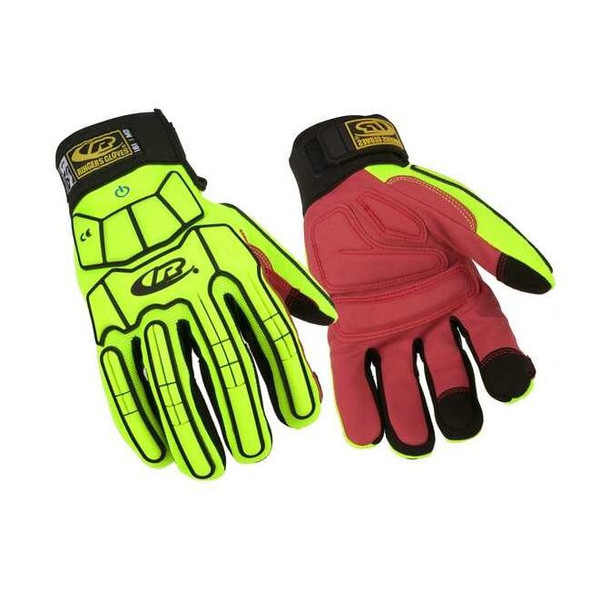 Ringers Gloves Impact Glove, Padded, Yellow/Red, L, PR 161-10