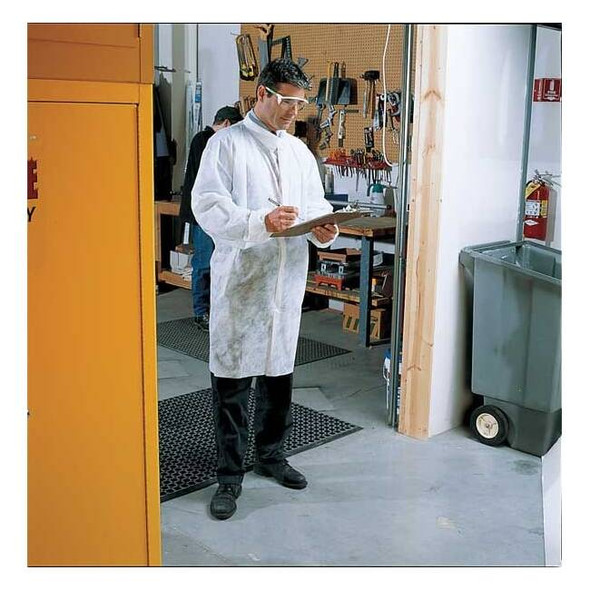 Cellucap Disposable Lab Coat, Polypropylene, Snaps Closure, White, M 3317MGRA