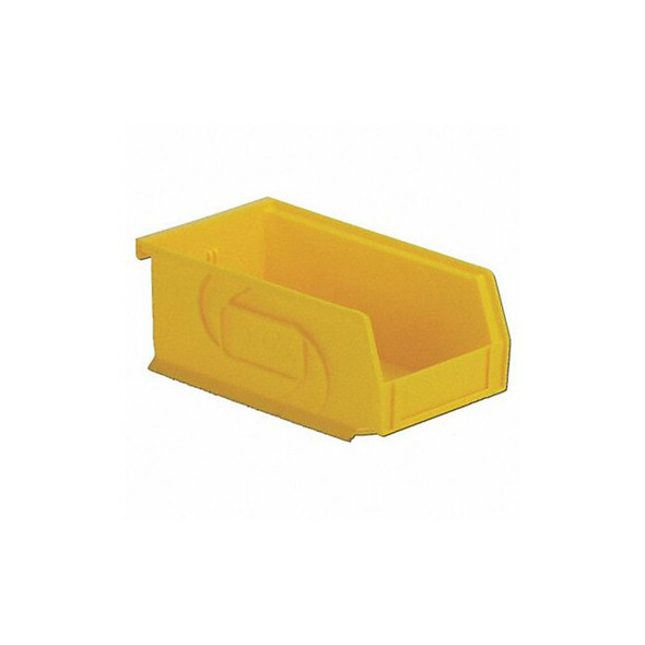 Hang & Stack Storage Bin, Plastic, Yellow, 3 in H, 4 1/8 in W, 7 3/8 in L