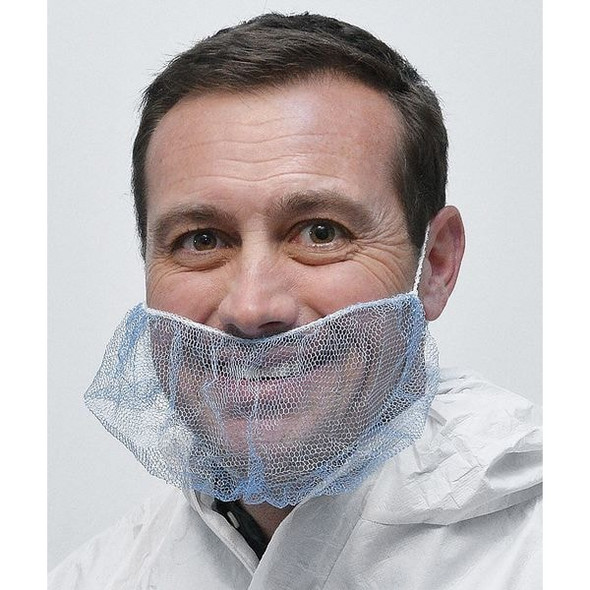 Action Chemical Beard Net, Nylon, Polyester, 18 in Dia., Blue, Universal, 1000 PK BN18B