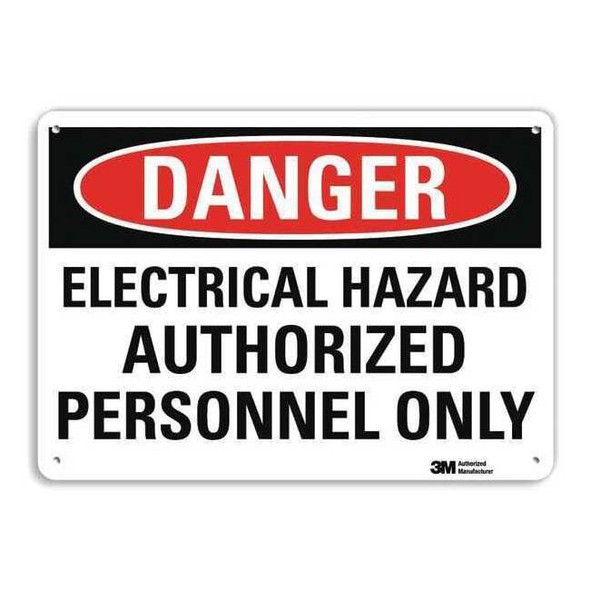 Lyle Plastic Danger Sign,4 Holes,14"x10", U3-1407-NP_14X10 U3-1407-NP_14X10