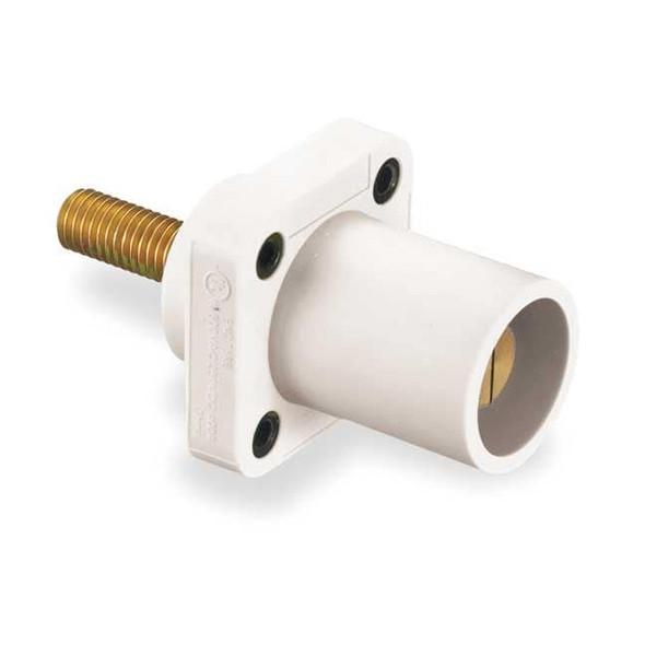 Hubbell Wiring Device-Kellems Recpt,White,Male,Double Set Screw,400 A HBLMRSW