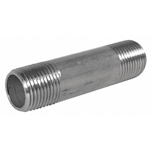 1/8" MNPT x 2" TBE Stainless Steel Pipe Nipple Sch 40, Outside Dia.: 3/8"