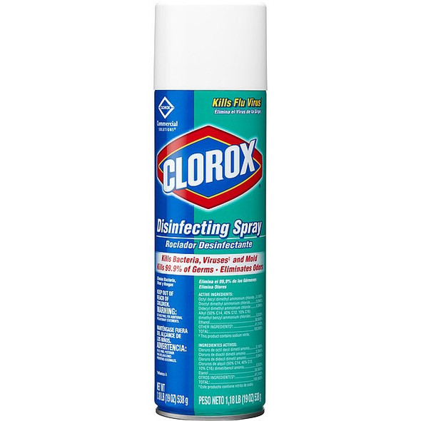 Clorox Disinfectant Spray, 19 oz. Aerosol Can, Unscented, 12 PK 38504