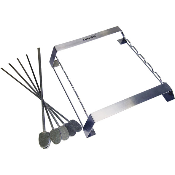 Dyna Glo Stainless Steel Skewer & Rack Shish Kabob Set (6-Piece) DG6SK Dyna Glo Stainless Steel Skewer & Rack Shish Kabob Set (6-Piece) DG6SK