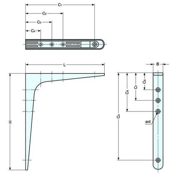 Sugatsune Bracket,304 SS,5-27/32 In L 4CRR6