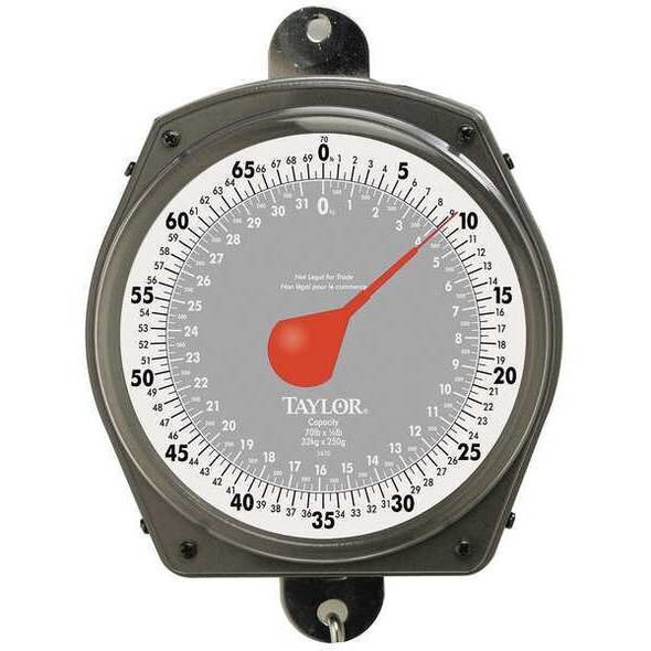 Taylor Mechanical Hanging Scale,32kg/70 lb,Dial 3470410410