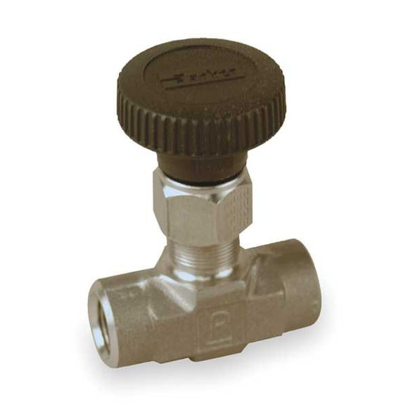 Parker Needle Valve,Straight,316 SS,1/4 In. 4F-V6LR-SS