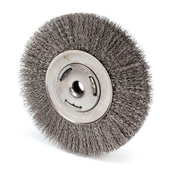 Weiler Crimped Wire Wheel Wire Brush, Arbor, 7" 93491