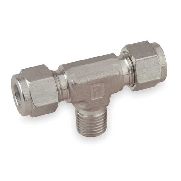 Parker 1/8" x 1/4" A-LOK x MNPT SS Male Branch Tee 4MBT2N-316
