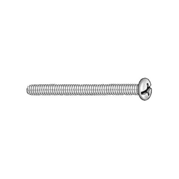 #4-40 x 5/8 in Slotted Round Machine Screw, Zinc Plated Steel, 100 PK