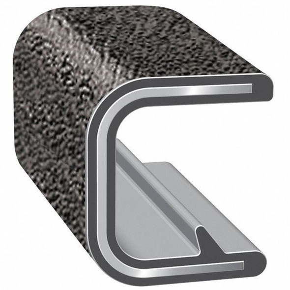 Trim-Lok Edge Trim,100 ft L,Black, PVC, 7-32 in W 150B2X1-16-100