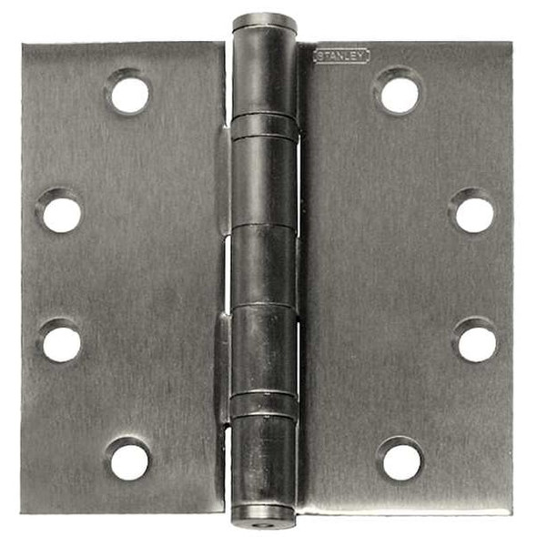 Door and Butt Hinge, Steel, Full Mortise Mounting, 1 3/4 in Leaf W x 4 1/2 in Leaf H, Satin Chrome