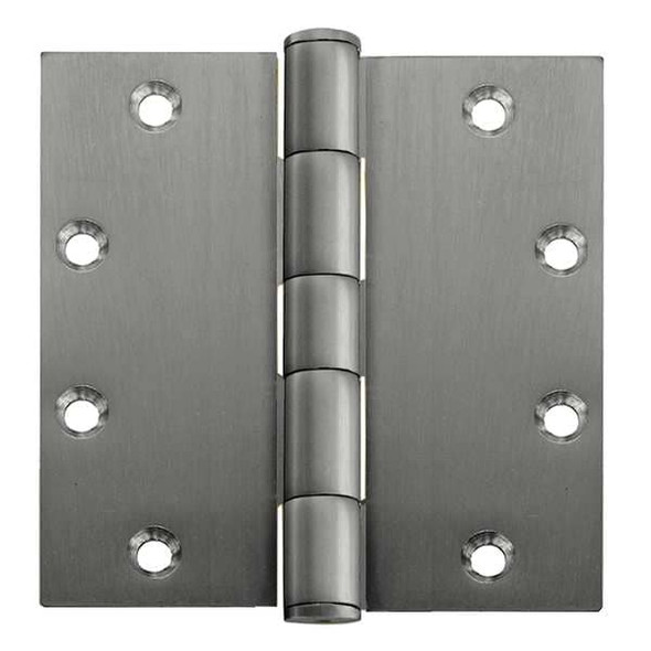 Door and Butt Hinge, Stainless Steel, Full Mortise Mounting, 2 in Leaf W x 4 1/2 in Leaf H, Satin
