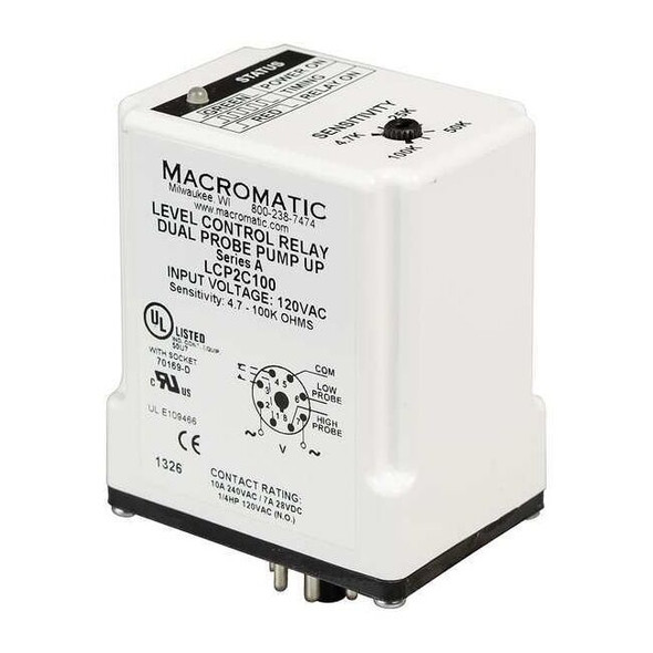 Macromatic Control Relay,Dual Pump Down,120V LCP2D100