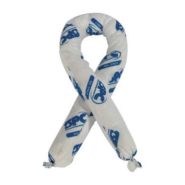 Brady Sorbent Sock, 28 gal, 3 in x 48 in, Oil, White, 30 PK OIL430