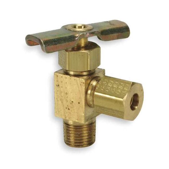 Weatherhead Needle Valve,Angled,Brass,1/4 x 3/8 In. A6860