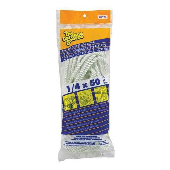 Manufacturer Varies Gen. Purpose Utility Rope,1/4"Dia.x50' L 333P-WA