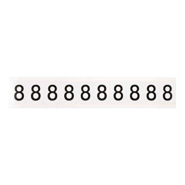 Brady NumberLabel,Vinyl,1-1/2inH,1inW,PK10 9713-8