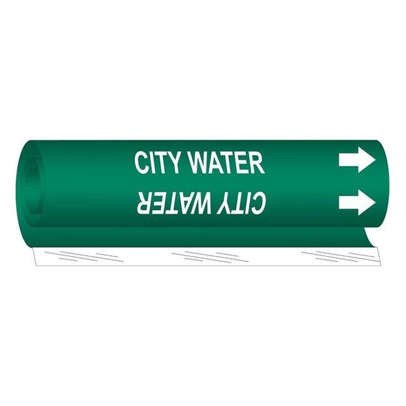 Brady Pipe Markr,City Water,Gn,1-1/2to2-3/8 In, 5655-I 5655-I