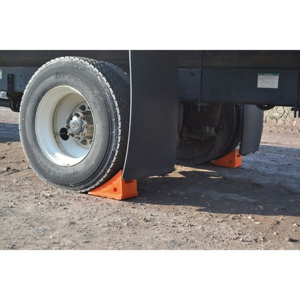 Checkers Wheel Chock,8-1/2 In H,Urethane,Orange UC1500-4.5
