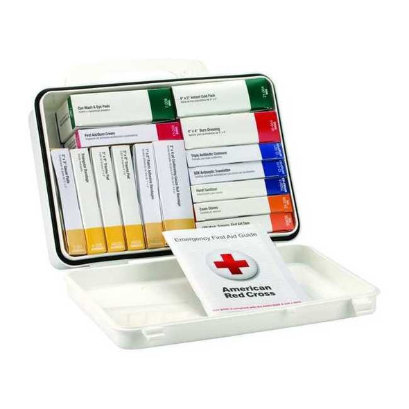 First Aid Kit and Housing, Plastic 84 Components, 25 People Served