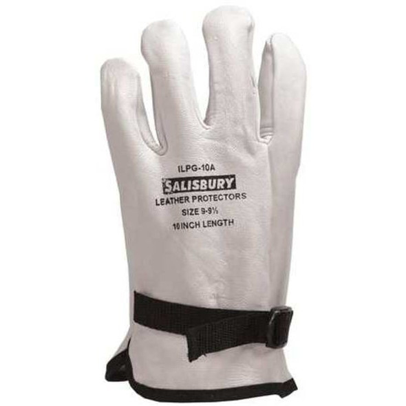Electrical-Insulating Glove Protectors, Goatskin, 10" Length, Cream, Size 9