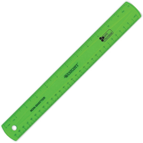 Westcott Ruler,Plastic,12 In 14381