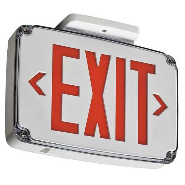 Exit Sign, White, 1 Face(s), LED, Universal Mount, Nickel Cadmium