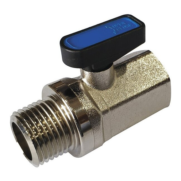 1/2" FNPT x MNPT Nickel Brass Mini Ball Valve Inline