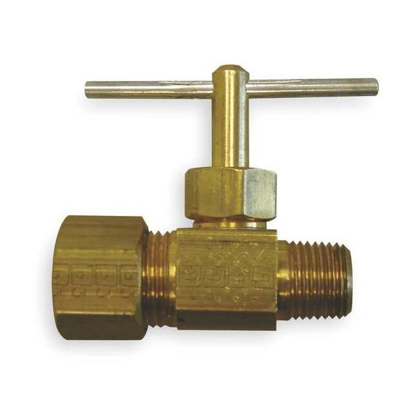 Weatherhead Needle Valve,Straight,Brass,1/4 x 3/8 In A6760