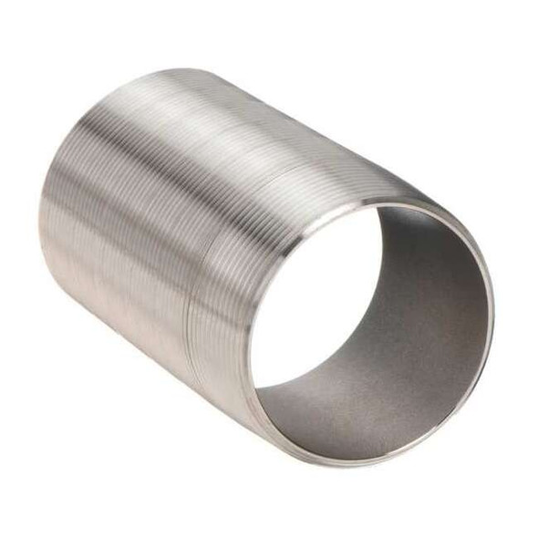 1-1/4" MNPT x 1-5/8" TBE Stainless Steel Close Pipe Nipple Sch 40