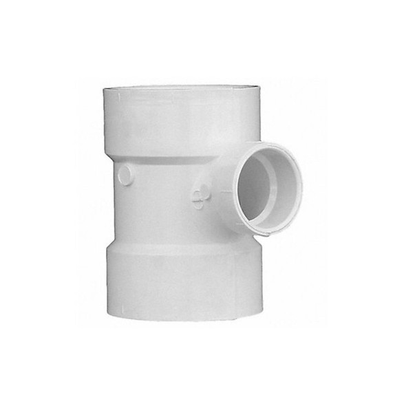 PVC Sanitary Tee, Hub, 3 in x 3 in x 1 1/2 in Pipe Size
