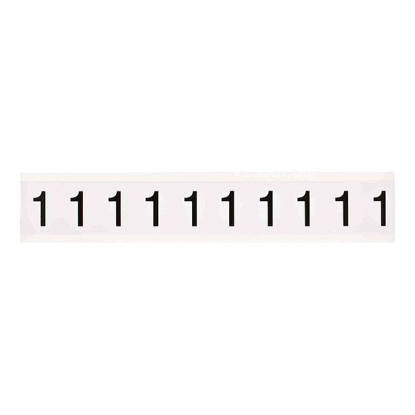 Brady Number Label,Character 1,1 In. H,Vinyl,PK10 9713-1