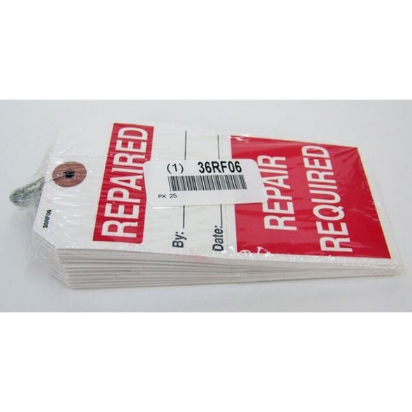 Tag, Repair, Paper, 5 3-4 in H x 2 7-8 in W, White, Rectangle, 25 PK  130