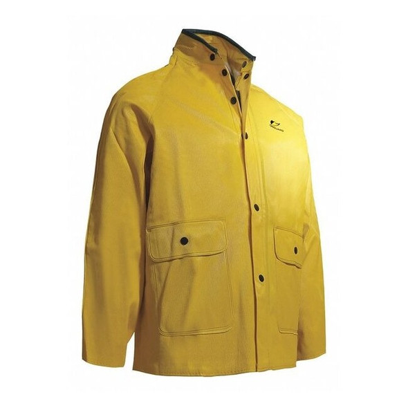 Onguard Collared Rain Jacket,Yelw,Ribbed PVC,XL 7603200
