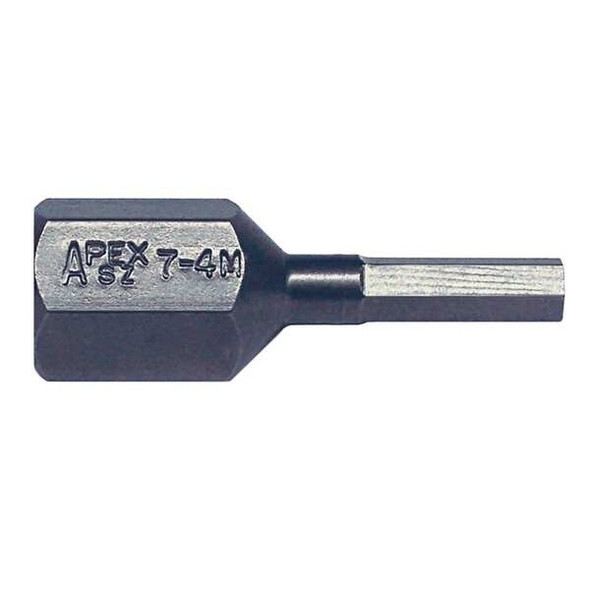 Apex Tool Group Torsion Bit, Metric, 7/16", Hex, 4mm, 7/8" SZ-7-4MM