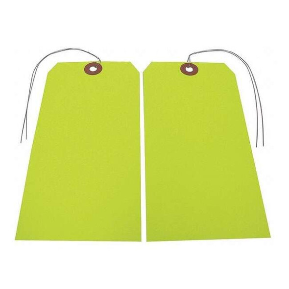 Blank Shipping Tag, Paper, 5-3/4" H x 2-7/8" W, Fluorescent Yellow, 25 PK