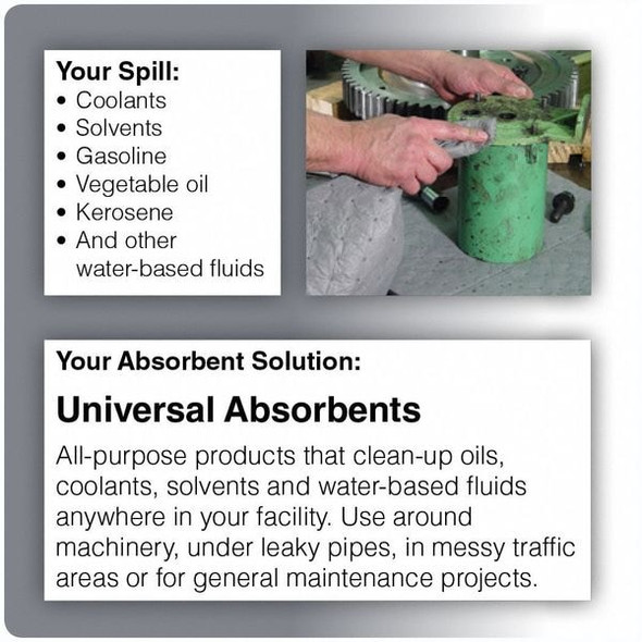 Brady Spill Kit, 5 gal Volume Absorbed per Kit, 6 1/2 gal Capacity, Bucket, White SKA-BKTACID