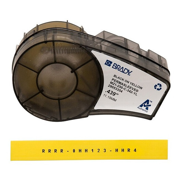 Yellow Heat Shrink Wire and Cable Labels for Brady M210 and M211, 1/4in dia