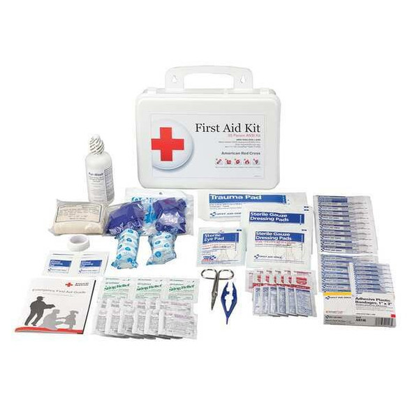 First Aid Kit and Housing, Plastic 107 Components, 25 People Served