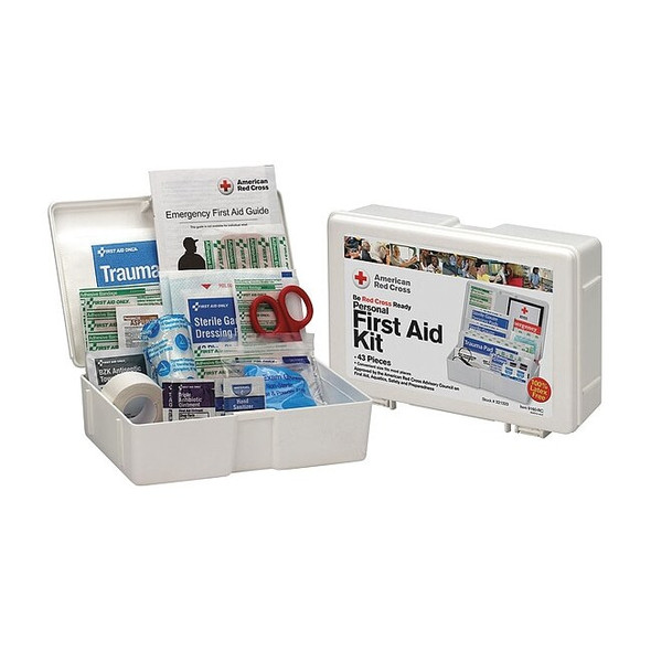 First Aid Kit and Housing, Plastic 43 Components, 10 People Served