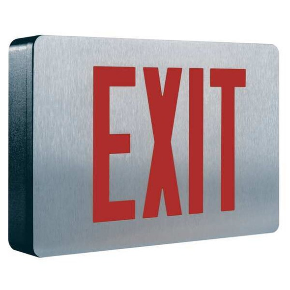 Exit Sign, Black, 1 Face(s), LED, Universal Mount, Nickel Cadmium