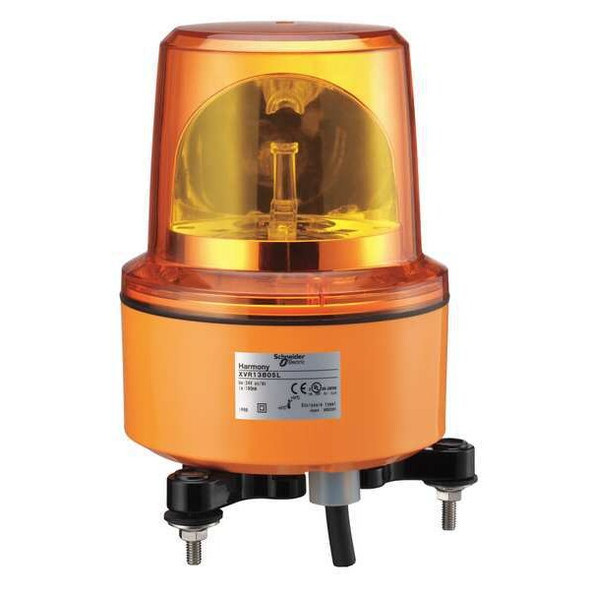 Beacon Light, Orange, LED, 24V AC/DC, 162 FPM, 5 1/8 in Dia., Bolt And Nut