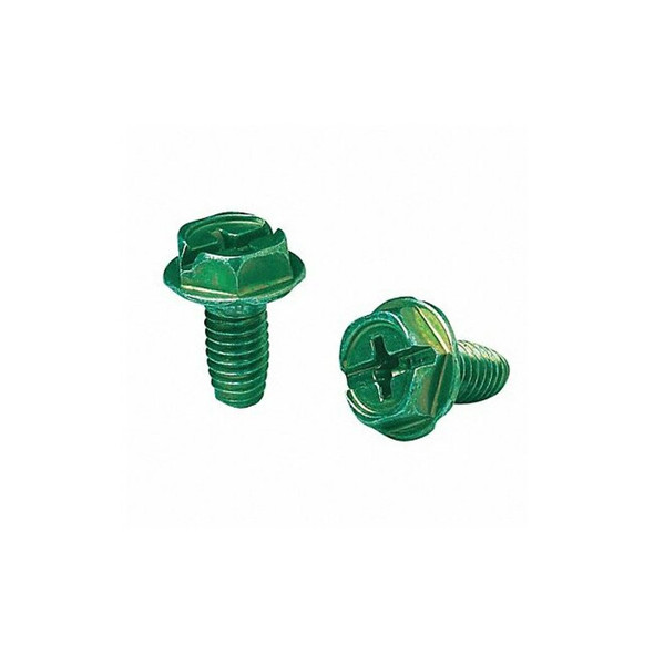 Ideal Ground Screw,10-32,Green,Pk100 30-3594G