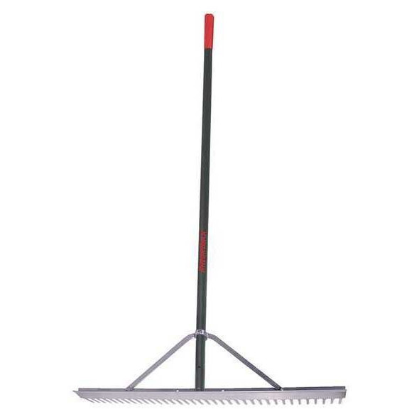 36 in Aluminum Landscape Rake, 36 Tines, 66 in L Aluminum Handle