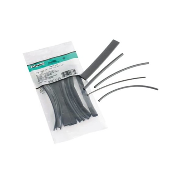 Heat Shrink Tube Kit, Thin Wall, 2:1 I.D. Shrink Ratio, Black, 6 in  HSTT-YK2
